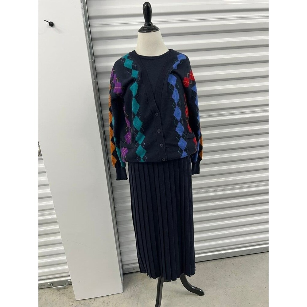 Vintage JH Collectibles Wool Shirt, Skirt, and Cardigan Set